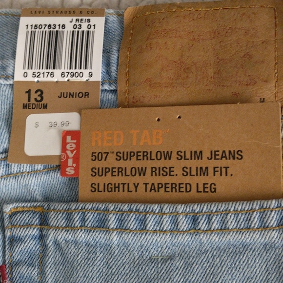NWT Levi's Size 13 Superlow Slim Fit 507 Slightly Tapered Jeans - Picture 12 of 14